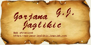 Gorjana Jaglikić vizit kartica